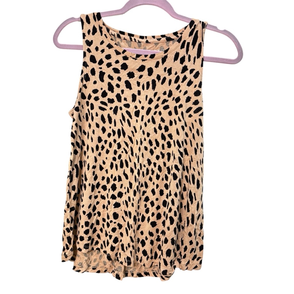 Women’s Apt. 9 Tan and Black Animal Print  Sleeveless Tank Top